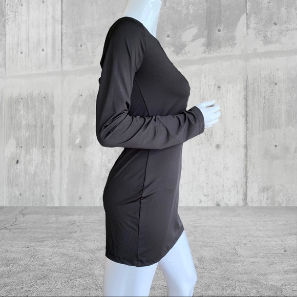 BLVD COLLECTION LASER CUT BLACK DRESS. SIZE XL. BODYCON - Picture 2 of 8